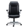 Alera Alera Leithen Bonded Leather Midback Chair, Supports Up to 275 lb, Black Seat/Back, Silver Base ALELT4249